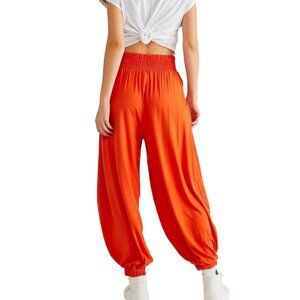 Free People Beach Womens Sz M Rusty Orange Slouchy Balloon Pants Pockets Comfy